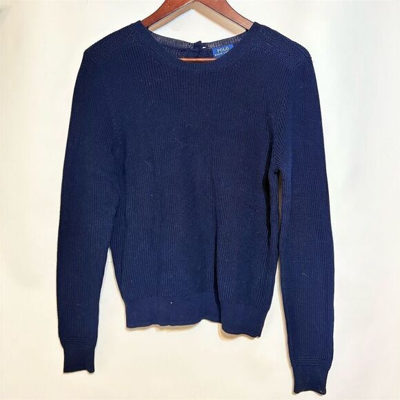 Polo Ralph Lauren Women’s M‎ Navy Blue Crew Neck Pullover Sweater - Picture 1 of 9